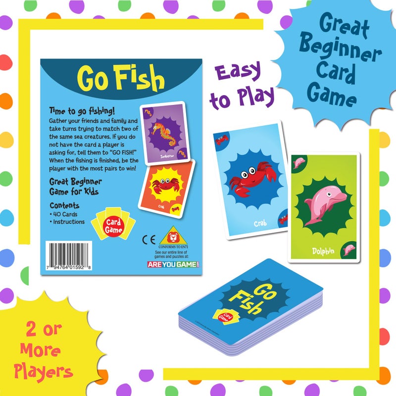 University Games Go Fish Card Game - Jumbo Size, Colorful Animal Cards for Kids Ages 4 and Up, Fun Family and Educational Game - Image 4